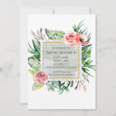 エレガントモダンフローラバースデーパーティ招待状 招待状 (裏面)