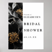 エレガントモダンフローラブライダルシャワーウェルカムサイン