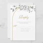 エレガントモダンフローラリース結婚白黒 (正面)