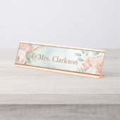 エレガントモダンフローラ先生 デスクネームプレート (正面)