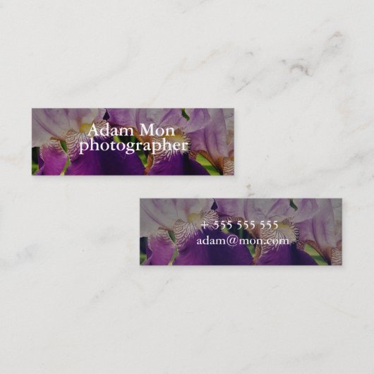 エレガントモダンフローラ写真ミニ名刺 スキニー名刺 (正面/裏面)