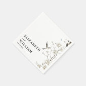 エレガントモダンフローラ庭園の結婚式 スタンダードカクテルナプキン (角)