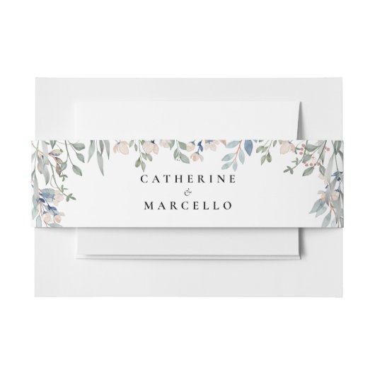 エレガントモダンフローラ結婚の 招待状ベリーバンド (正面例)