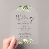 エレガントモダンフローラ結婚アーチ アクリル招待状 (インサイチュ (ポータブル))