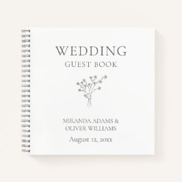 エレガントモダンフローラ結婚ブーケ ノートブック