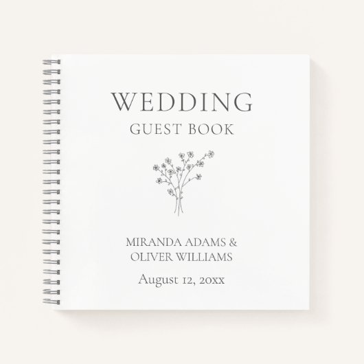 エレガントモダンフローラ結婚ブーケ ノートブック (正面)