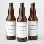 エレガントモダンフローラ結婚ー ビールラベル (ボトル)