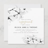 エレガントモダンフローラ結婚婚約 招待状 (正面)