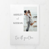 エレガントモダンフローラ結婚式招待状 三つ折りクリスマスカード (カバー)