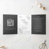 エレガントモダンフローラ結婚式招待状 三つ折りクリスマスカード (内部)