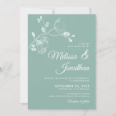 エレガントモダンフローラ結婚白蘭 招待状 (正面)