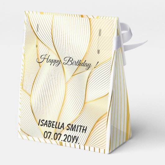 エレガントモダンフローラ金ゴールドホワイトラインコレクション フェイバーボックス (裏面サイド)