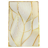 エレガントモダンフローラ金ゴールドホワイトラインコレクション ミディアムペーパーバッグ (裏面)