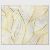 エレガントモダンフローラ金ゴールドホワイトラインコレクション ラッピングペーパー (フラット)