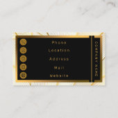 エレガントモダンフローラ金ゴールドホワイトラインコレクション 名刺 (裏面)