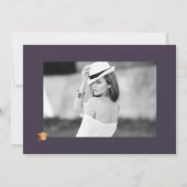 エレガントモダンフローラ金ゴールド写真卒業パーティー 招待状 (裏面)