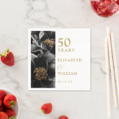 エレガントモダンフローラ金ゴールド50周年記念 スタンダードカクテルナプキン (インサイチュ)