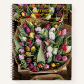 エレガントモダンフローラ金ゴールド ノートブック (正面)