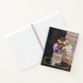 エレガントモダンフローラ金ゴールド ノートブック