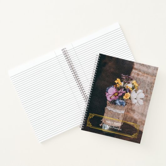 エレガントモダンフローラ金ゴールド ノートブック (内部)