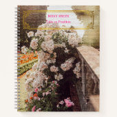 エレガントモダンフローラ金ゴールド ノートブック (正面)