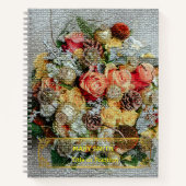 エレガントモダンフローラ金ゴールド ノートブック (正面)