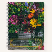 エレガントモダンフローラ金ゴールド ノートブック (正面)