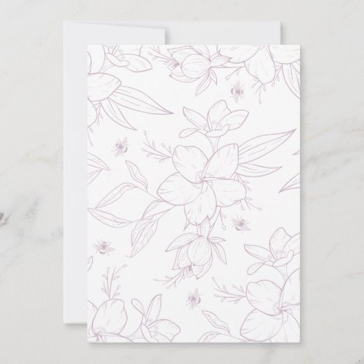 エレガントモダンフローラ56歳の誕生日招待状 招待状 (裏面)