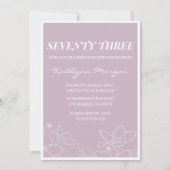 エレガントモダンフローラ73歳の誕生日招待状 招待状 (正面)