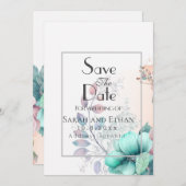 エレガントモダンフローラ セーブザデート (正面/裏面)