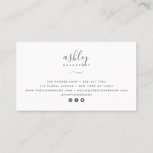 エレガントモダンフローラ 名刺 (裏面)