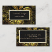 エレガントモダンフローラ、金ゴールド・フレームジュエリー・デザイナ 名刺 (正面/裏面)