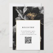 エレガントモダンフローラQRコードブライダルシャワー 招待状 (裏面)