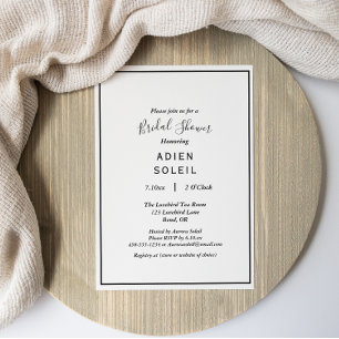 エレガントモダンブライダルシャワー 招待状