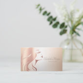 エレガントモダンプロフェッショナルガール顔シルエット 名刺 (スタンド正面)