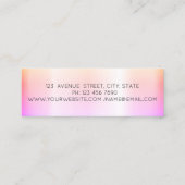 エレガントモダンプロフェッショナルシック、ハート、グラデーション スキニー名刺 (裏面)