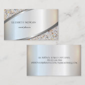 エレガントモダンプロフェッショナルシルバー 名刺 (正面/裏面)