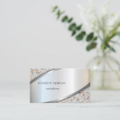 エレガントモダンプロフェッショナルシルバー 名刺 (スタンド正面)