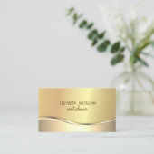 エレガントモダンプロフェッショナルシンプル金ゴールド 名刺 (スタンド正面)