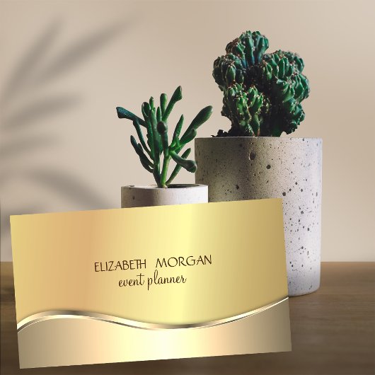 エレガントモダンプロフェッショナルシンプル金ゴールド 名刺