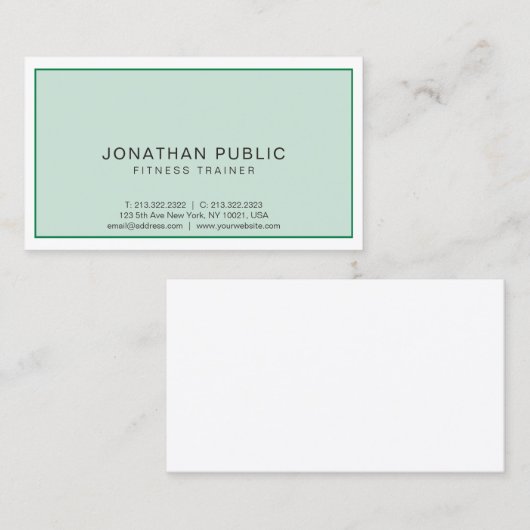 エレガントモダンプロフェッショナルスポーツフィットネストレーナー 名刺 (正面/裏面)