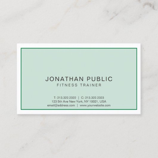 エレガントモダンプロフェッショナルスポーツフィットネストレーナー 名刺 (正面)