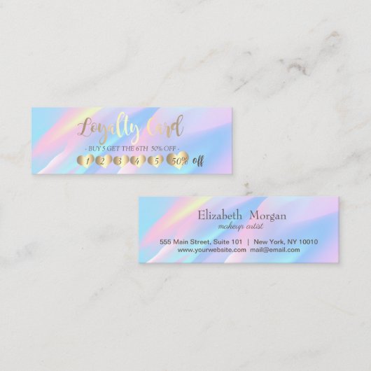 エレガントモダンプロフェッショナルハート ロイヤリティカード (正面/裏面)