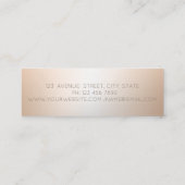 エレガントモダンプロフェッショナルバラ金ゴールドハート スキニー名刺 (裏面)