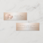 エレガントモダンプロフェッショナルバラ金ゴールドハート スキニー名刺 (正面/裏面)