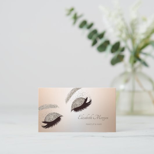 エレガントモダンプロフェッショナルフェイクグリッター 名刺 (スタンド正面)