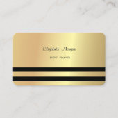 エレガントモダンプロフェッショナルフェイク金ゴールドストライプの 名刺 (正面)