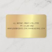 エレガントモダンプロフェッショナルフェイク金ゴールドストライプの 名刺 (裏面)