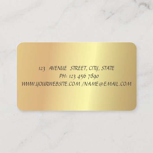 エレガントモダンプロフェッショナルフェイク金ゴールドストライプの 名刺 (裏面)