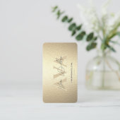 エレガントモダンプロフェッショナルフェイク金ゴールド 名刺 (スタンド正面)